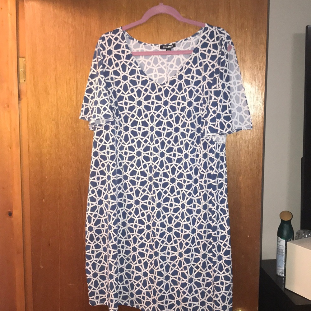 Navy and white dress
